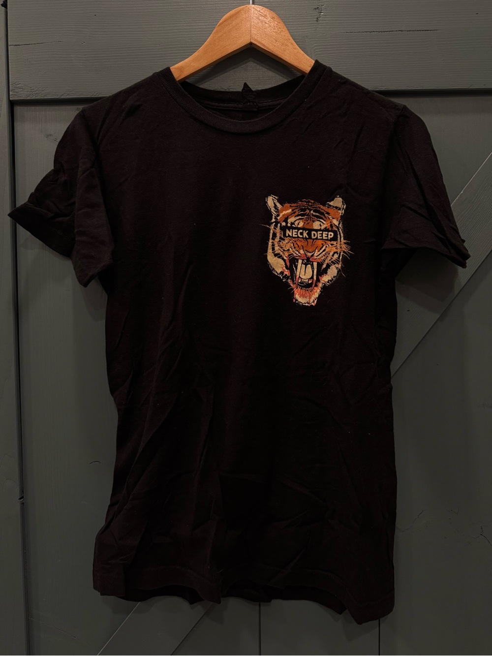 Neck Deep Black Tee with Tiger Graphic